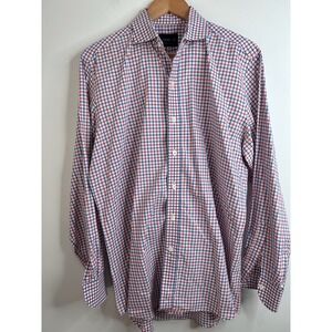 Men's Checked Dress Shirt - Red & Blue